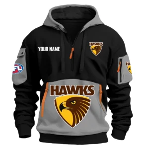 Hawthorn Hawks Australian Football League Exclusive Logo Hoodie Half Zipper HOAFL0090525A01HAW - Gray