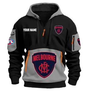 Melbourne Demons Australian Football League Exclusive Logo Hoodie Half Zipper HOAFL0090525A01MELB - Gray
