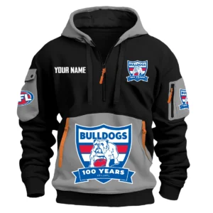 Western Bulldogs Australian Football League Exclusive Logo Hoodie Half Zipper HOAFL0090525A01WB - Gray