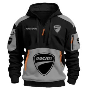 Ducati Motorcycles  Exclusive Logo Hoodie Half Zipper QTMT160525A3DUC - Gray