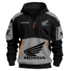 Honda Motorcycles  Exclusive Logo Hoodie Half Zipper QTMT160525A3HON - Gray