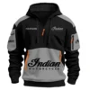 Indian Motorcycle Motorcycles  Exclusive Logo Hoodie Half Zipper QTMT160525A3IND - Gray