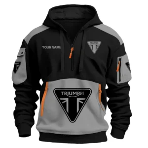 Triumph Motorcycles  Exclusive Logo Hoodie Half Zipper QTMT160525A3TRI - Gray