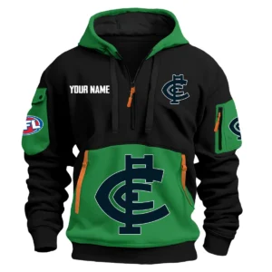 Carlton Blues Australian Football League Exclusive Logo Hoodie Half Zipper HOAFL0090525A01CARL - Green