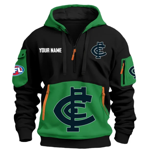 Carlton Blues Australian Football League Exclusive Logo Hoodie Half Zipper HOAFL0090525A01CARL - Green