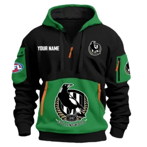 Collingwood Magpies Australian Football League Exclusive Logo Hoodie Half Zipper HOAFL0090525A01COLL - Green