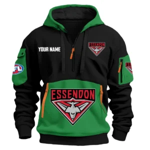 Essendon Bombers Australian Football League Exclusive Logo Hoodie Half Zipper HOAFL0090525A01ESS - Green