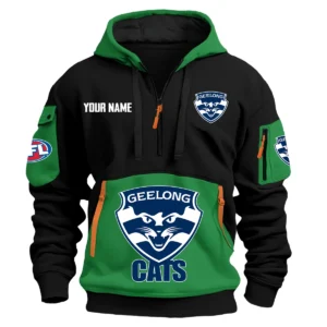 Geelong Cats Australian Football League Exclusive Logo Hoodie Half Zipper HOAFL0090525A01GEEL - Green