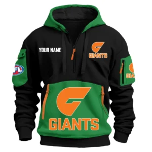 GWS Giants Australian Football League Exclusive Logo Hoodie Half Zipper HOAFL0090525A01GWS - Green