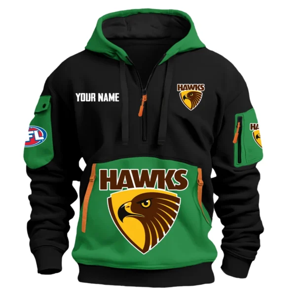 Hawthorn Hawks Australian Football League Exclusive Logo Hoodie Half Zipper HOAFL0090525A01HAW - Green