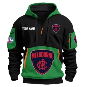 Melbourne Demons Australian Football League Exclusive Logo Hoodie Half Zipper HOAFL0090525A01MELB - Green