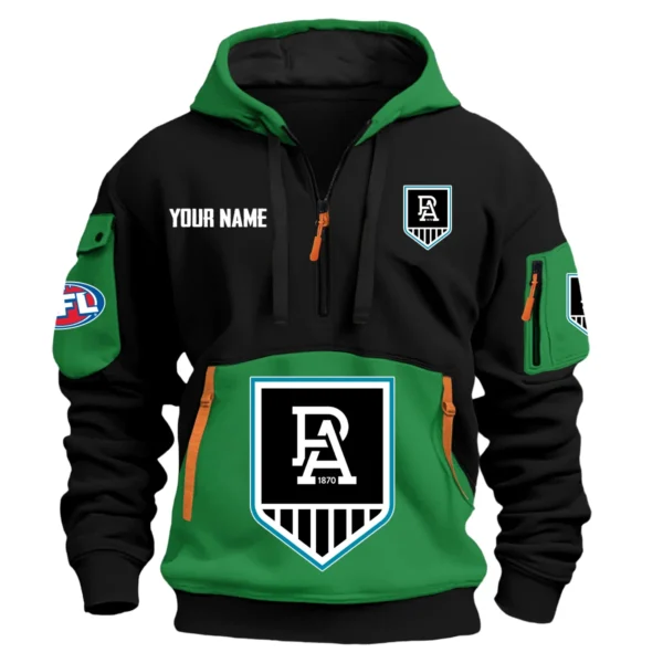 Port Adelaide Power Australian Football League Exclusive Logo Hoodie Half Zipper HOAFL0090525A01PORT - Green