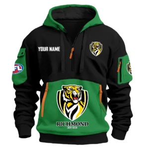 Richmond Tigers Australian Football League Exclusive Logo Hoodie Half Zipper HOAFL0090525A01RICH - Green