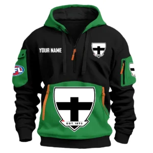 St Kilda Saints Australian Football League Exclusive Logo Hoodie Half Zipper HOAFL0090525A01STK - Green