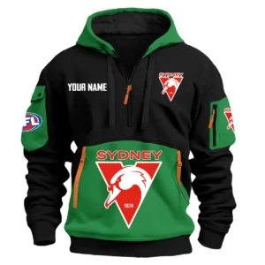 Sydney Swans Australian Football League Exclusive Logo Hoodie Half Zipper HOAFL0090525A01SYD - Green