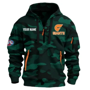 GWS Giants Australian Football League Exclusive Logo Hoodie Half Zipper HOAFL080525A01GWS - Green
