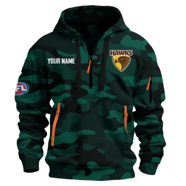 Hawthorn Hawks Australian Football League Exclusive Logo Hoodie Half Zipper HOAFL080525A01HAW - Green