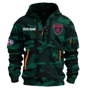 Melbourne Demons Australian Football League Exclusive Logo Hoodie Half Zipper HOAFL080525A01MELB - Green