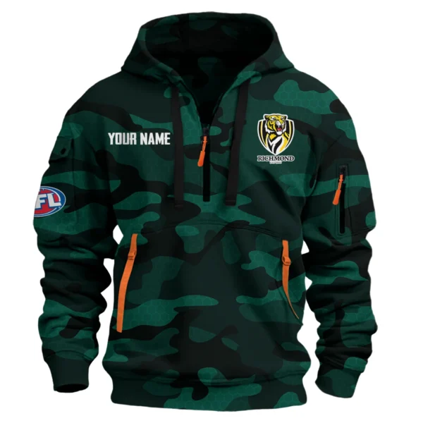Richmond Tigers Australian Football League Exclusive Logo Hoodie Half Zipper HOAFL080525A01RICH - Green