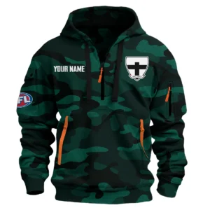St Kilda Saints Australian Football League Exclusive Logo Hoodie Half Zipper HOAFL080525A01STK - Green