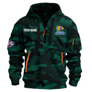 West Coast Eagles Australian Football League Exclusive Logo Hoodie Half Zipper HOAFL080525A01WCE - Green