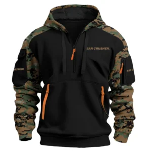Bar Crusher Exclusive Logo Hoodie Half Zipper Fishing QTFS290525A1BCR - Green