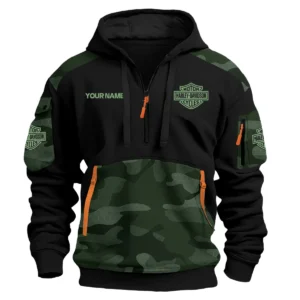 Harley-Davidson Motorcycles  Exclusive Logo Hoodie Half Zipper QTMT160525A2HD - Green