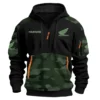 Honda Motorcycles  Exclusive Logo Hoodie Half Zipper QTMT160525A2HON - Green