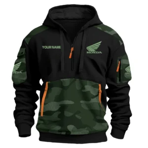 Honda Motorcycles  Exclusive Logo Hoodie Half Zipper QTMT160525A2HON - Green