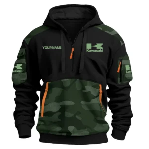 Kawasaki Motorcycles  Exclusive Logo Hoodie Half Zipper QTMT160525A2KAW - Green