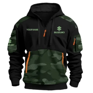 Suzuki Motorcycles  Exclusive Logo Hoodie Half Zipper QTMT160525A2SUZ - Green
