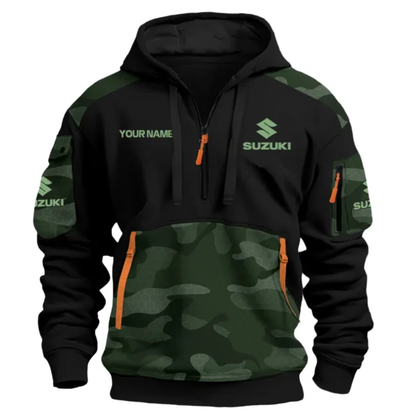 Suzuki Motorcycles  Exclusive Logo Hoodie Half Zipper QTMT160525A2SUZ - Green