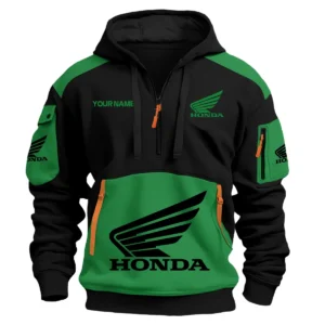 Honda Motorcycles  Exclusive Logo Hoodie Half Zipper QTMT160525A3HON - Green