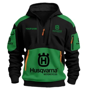 Husqvarna Motorcycles  Exclusive Logo Hoodie Half Zipper QTMT160525A3HUS - Green