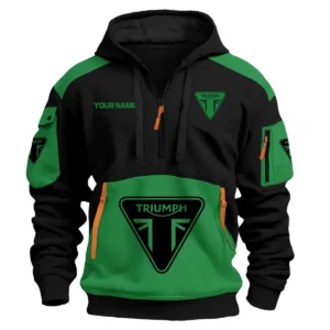 Triumph Motorcycles  Exclusive Logo Hoodie Half Zipper QTMT160525A3TRI - Green
