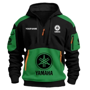 Yamaha Motorcycles  Exclusive Logo Hoodie Half Zipper QTMT160525A3YAM - Green