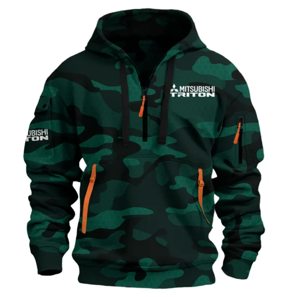 Mitsubishi Triton Ute Exclusive Logo Hoodie Half Zipper QTUT160525A1MT - Green
