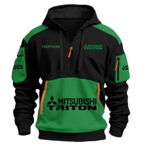 Mitsubishi Triton Ute Exclusive Logo Hoodie Half Zipper QTUT160525A2MT - Green