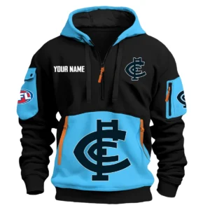Carlton Blues Australian Football League Exclusive Logo Hoodie Half Zipper HOAFL0090525A01CARL - Light Blue