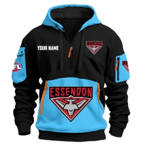 Essendon Bombers Australian Football League Exclusive Logo Hoodie Half Zipper HOAFL0090525A01ESS - Light Blue