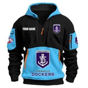 Fremantle Dockers Australian Football League Exclusive Logo Hoodie Half Zipper HOAFL0090525A01FRE - Light Blue