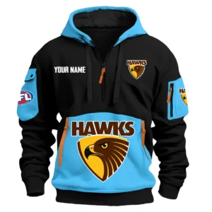 Hawthorn Hawks Australian Football League Exclusive Logo Hoodie Half Zipper HOAFL0090525A01HAW - Light Blue