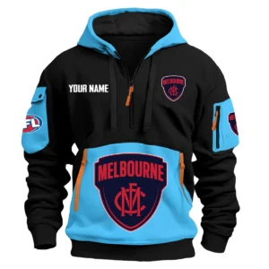 Melbourne Demons Australian Football League Exclusive Logo Hoodie Half Zipper HOAFL0090525A01MELB - Light Blue