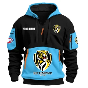 Richmond Tigers Australian Football League Exclusive Logo Hoodie Half Zipper HOAFL0090525A01RICH - Light Blue