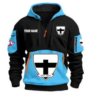 St Kilda Saints Australian Football League Exclusive Logo Hoodie Half Zipper HOAFL0090525A01STK - Light Blue