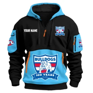 Western Bulldogs Australian Football League Exclusive Logo Hoodie Half Zipper HOAFL0090525A01WB - Light Blue
