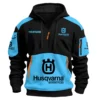 Husqvarna Motorcycles  Exclusive Logo Hoodie Half Zipper QTMT160525A3HUS - Light Blue