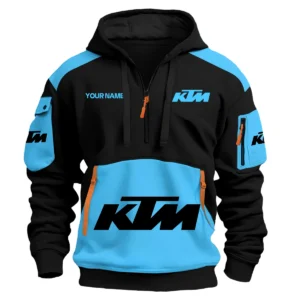 KTM Motorcycles  Exclusive Logo Hoodie Half Zipper QTMT160525A3KTM - Light Blue