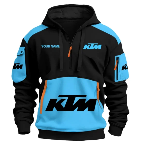 KTM Motorcycles  Exclusive Logo Hoodie Half Zipper QTMT160525A3KTM - Light Blue