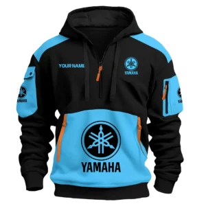 Yamaha Motorcycles  Exclusive Logo Hoodie Half Zipper QTMT160525A3YAM - Light Blue